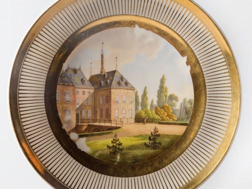 Dessertservies, 1820, Met Afbeelding Kasteel Duivenvoorde, Collectie Koninklijke Verzamelingen, Den Haag
