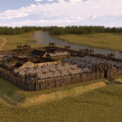 Romeins castellum in Bodegraven, afbeelding TimeTravel app