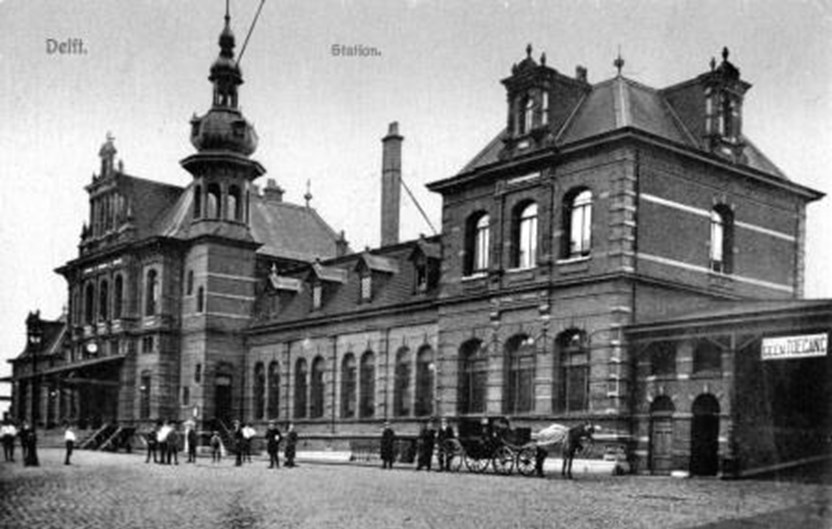 Station Delft rond 1905. Collectie van het Utrechts Archief - CC0