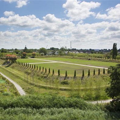 Archeologisch park Matilo in Leiden, met zes replica