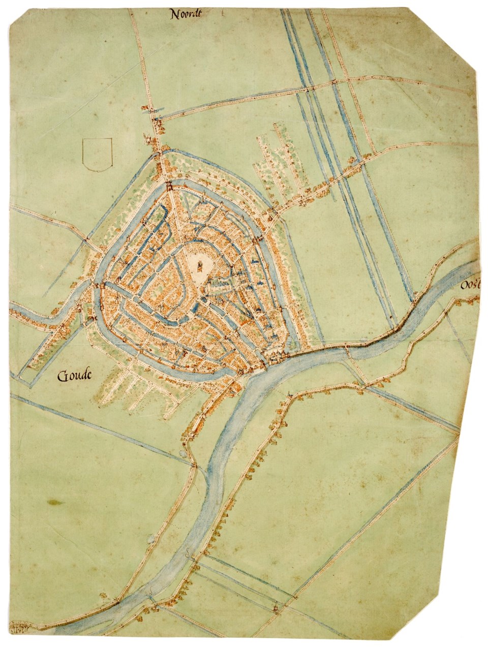 Historische kaart van Gouda (ca 1550) - Erfgoedhuis