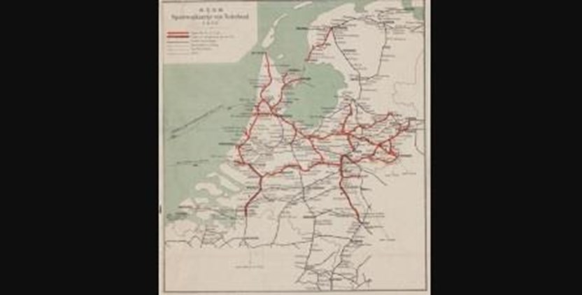 Spoorwegkaart van Nederland uit 1892