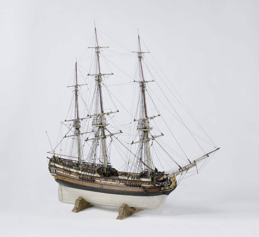 Model van het slavenschip De Witte Oliphant, anoniem, 1755, Rijksmuseum Amsterdam