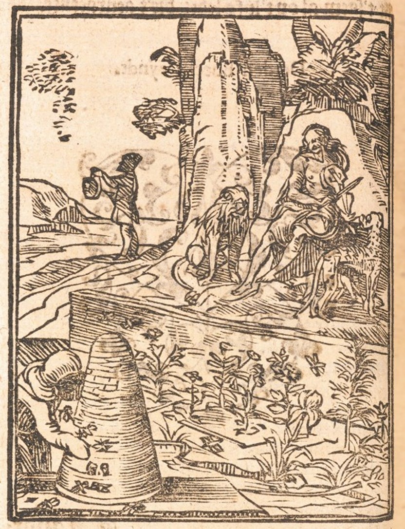 Imker en bijenkorf, illustratie uit Vergilius
