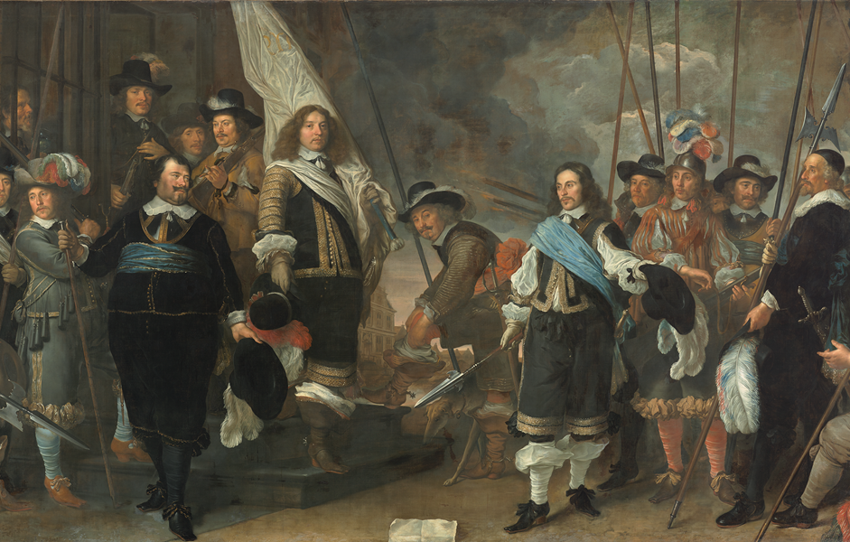 Schutters van wijk 1 onder kapitein Joan Huydecoper en luitenant Frans van Waveren, Govert Flinck, 1648-1651, Amsterdam Museum