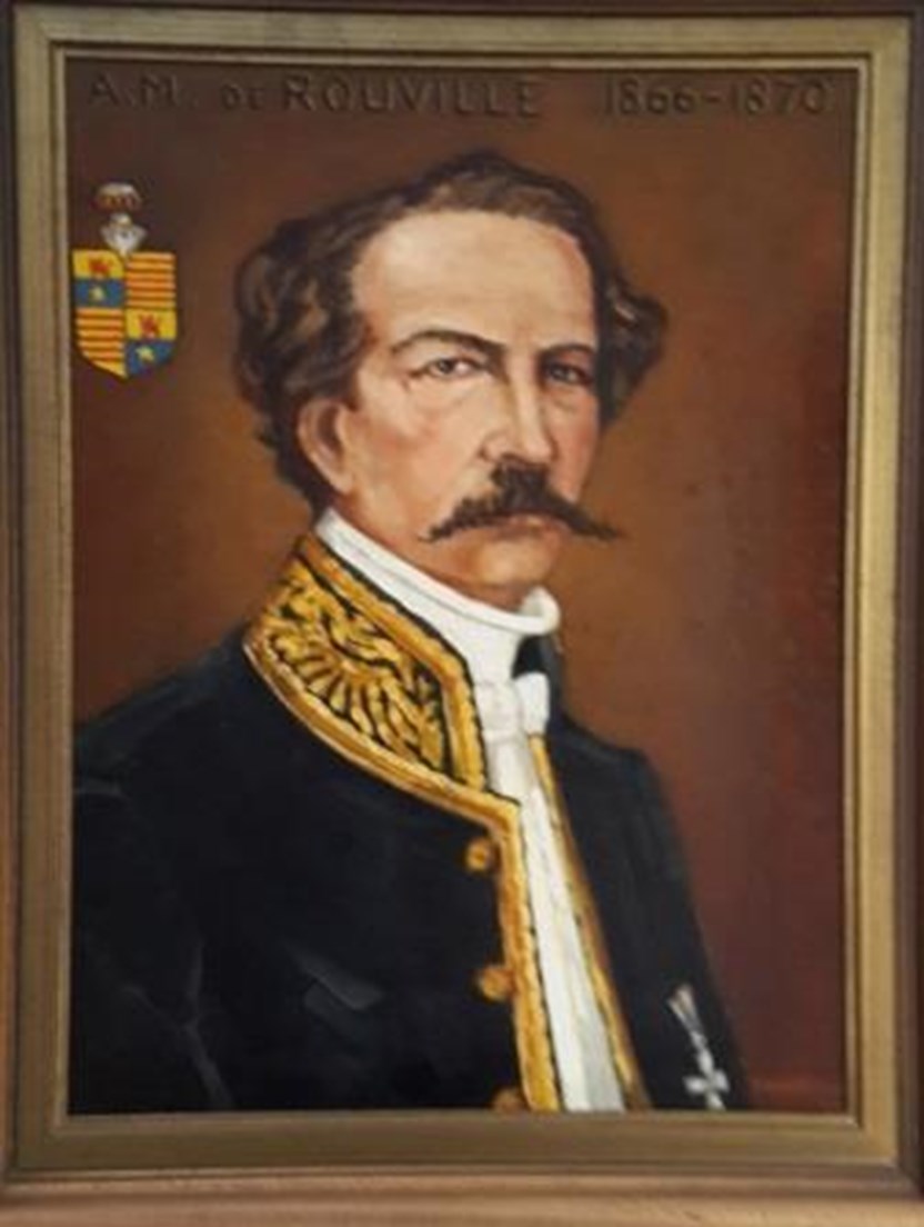 A.M. de Rouville als gouverneur. Portret door Tom Blom, omstreeks 1925. Het portret hangt in het paleis van de Gouverneur in Willemstad. 